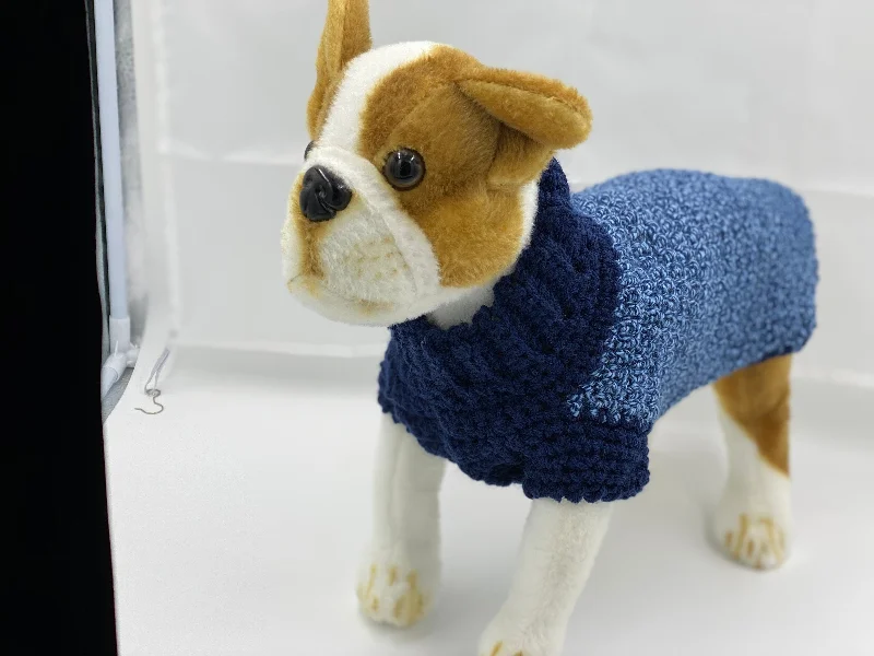 Pet winter warm clothesDark and Light Blue Sweater