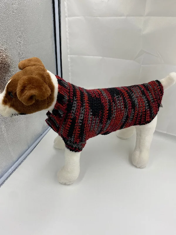 Pet lace clothesRed and Black Plaid Dog Sweater