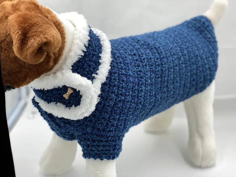Winter warm clothes for catsBlue Dog Sweater with Matching Scarf