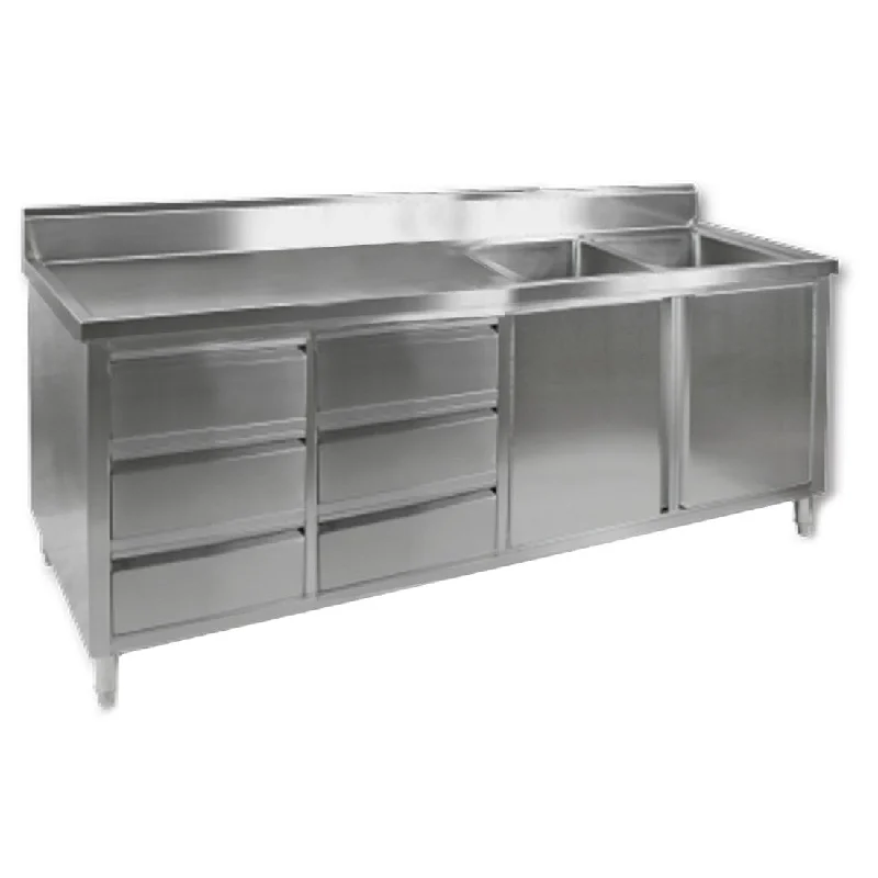 Pet ProductsModular Systems Kitchen Tidy Cabinet With Double Right Sinks DSC-2100R-H