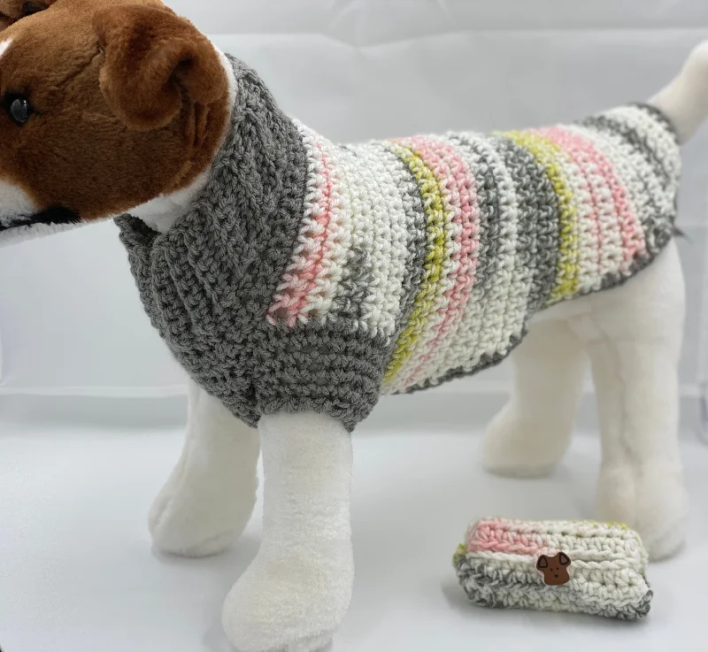 Classification by material or design:Gray, Pink and Yellow Sweater