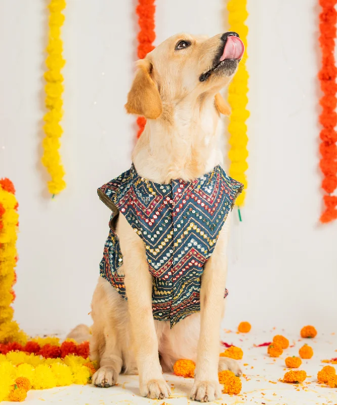 - Pet tear stain cleaning wipesDog Sherwani Blue