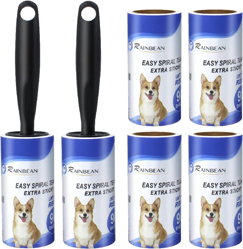 RAINBEAN Lint Rollers For Pet Hair Extra Sticky, 540 Sheets 6 Refills Lint Roller With 2 Upgrade Handles, Portable Lint Remover Brush Pet Hair Remover For Dog Cat Hair Removal, Clothes, Furniture RAINBEAN Lint Rollers For Pet Hair Extra Sticky, 540 Sheets 6 Refills Lint Roller With 2 Upgrade Handles, Portable Lint Remover Brush Pet Hair Remover For Dog Cat Hair Removal, Clothes, Furniture