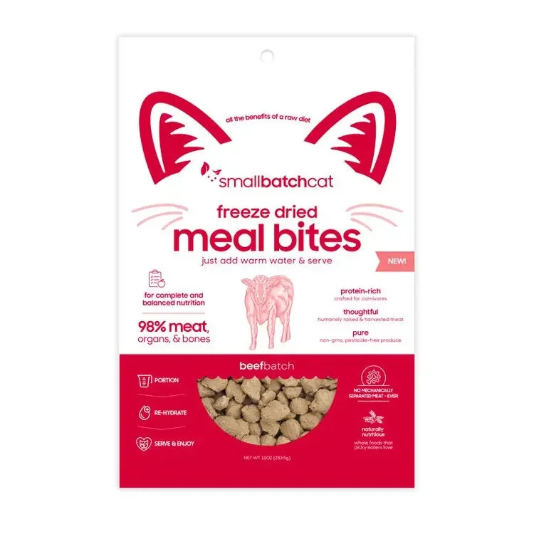 - Air box TSA certified check-inSmallBatch Freeze-Dried Mealbites Beef Cat Food 10oz - Air box TSA certified check-inSmallBatch Freeze-Dried Mealbites Beef Cat Food 10oz