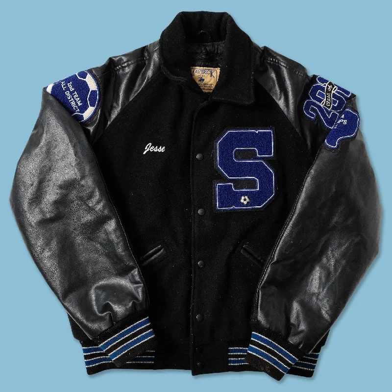 - Cat anti-jump window safety netWool Leather Varsity Jacket Large