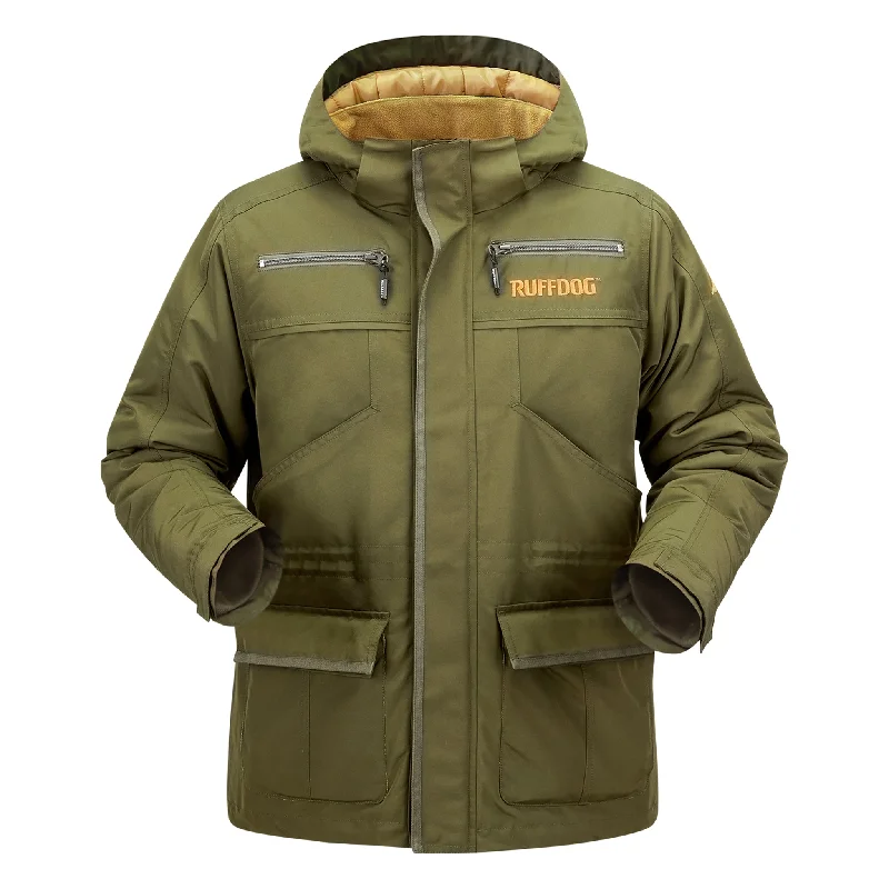 ---Winter Dog Trainer Coat OLIVE with Shades of Gold