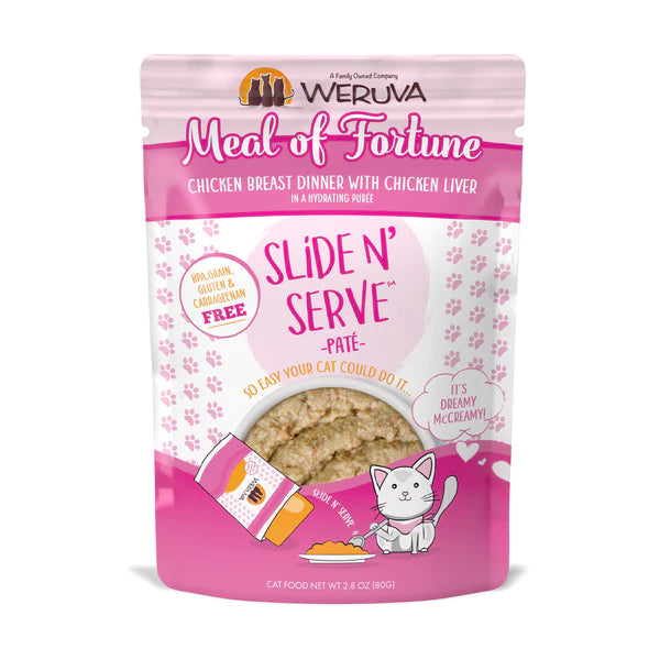    - Cat food for pregnant and nursing cats  Weruva Cat Slide n' Serve Slice Meal of Fortune Chicken Breast with Chicken Liver