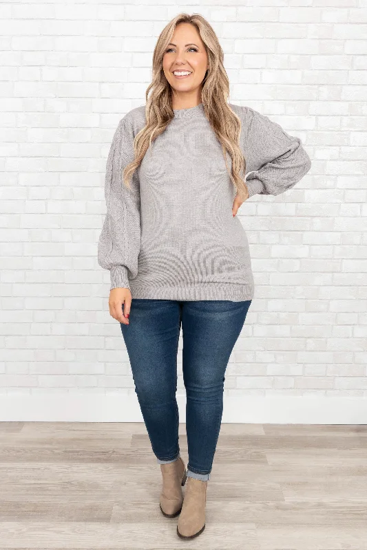 Fall's Forecast Sweater, Heather Gray