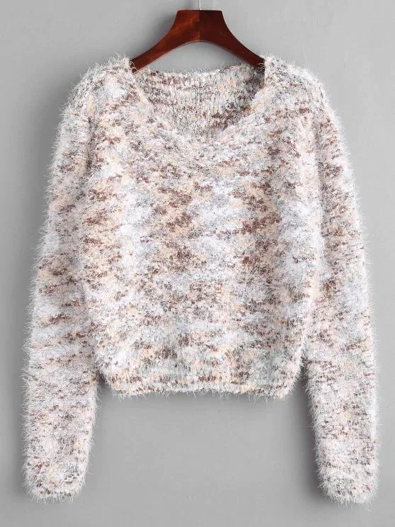 Fuzzy Chenille Confetti Knit Sweater