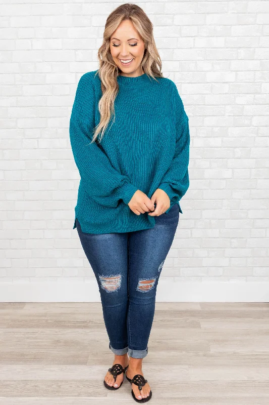 Oversized Fun Sweater, Teal