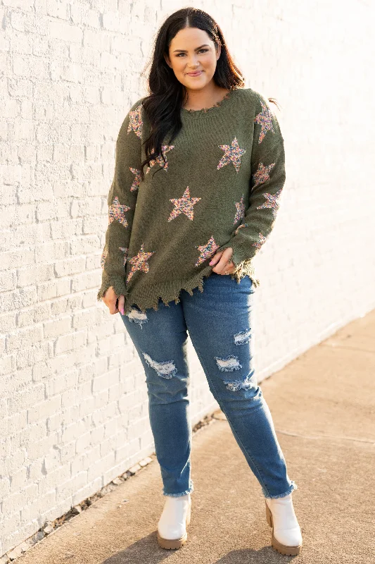 Starlight Swooning Sweater, Olive