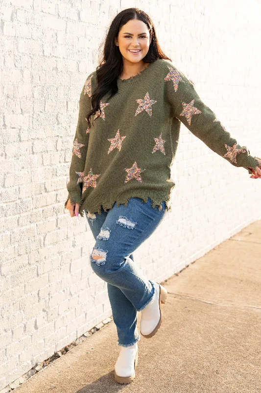 Starlight Swooning Sweater, Olive