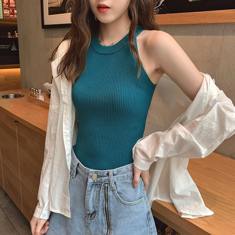 Stylish O-Neck Off Shoulder Crop Tops For Women