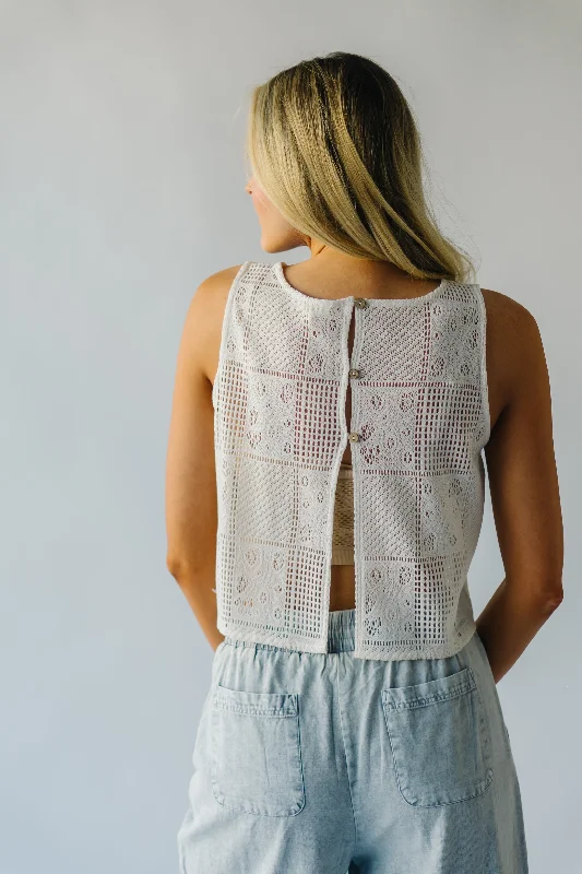 The Daynes Crochet Vest in Ivory