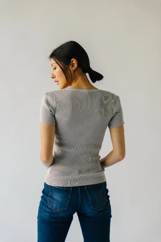 The Gillman Sweetheart Short-Sleeved Sweater in Grey