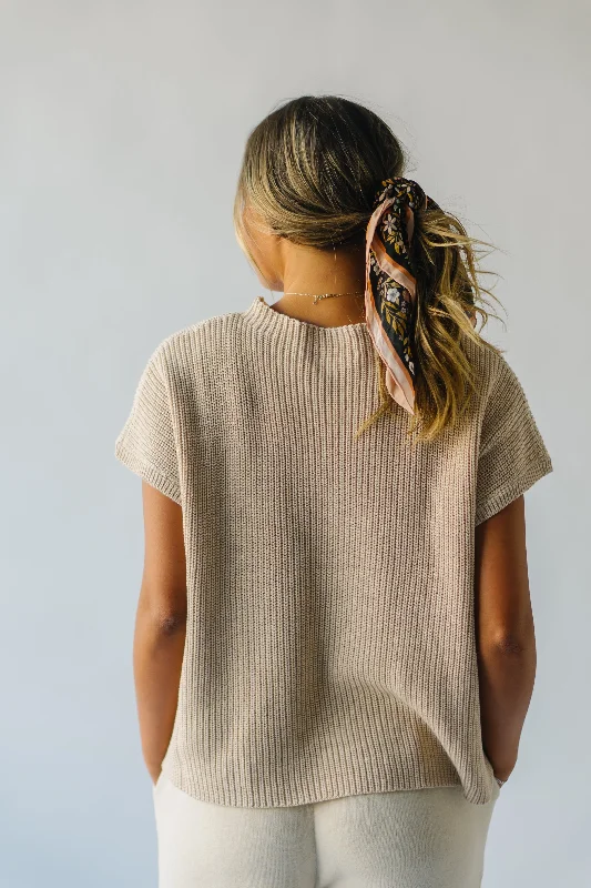 The Nemelka Pocket Detail Sweater Blouse in Oatmeal