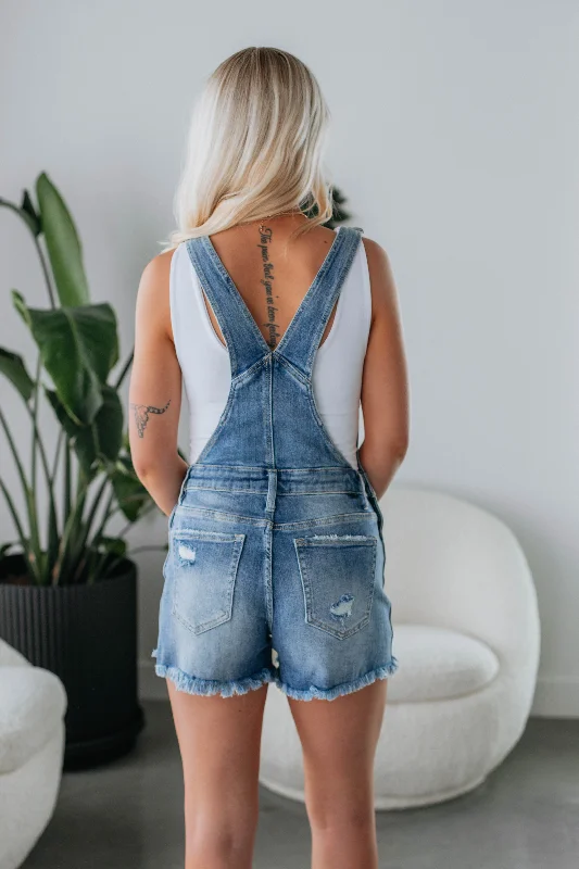 Gemini Risen Short Overalls - Medium Wash