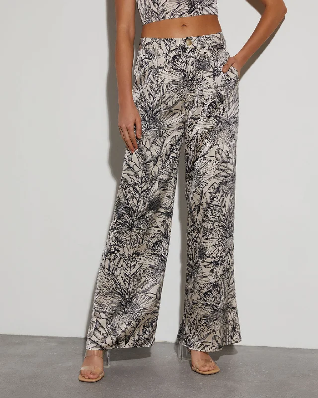 Kaia Tropical Satin Trousers