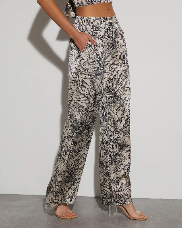 Kaia Tropical Satin Trousers