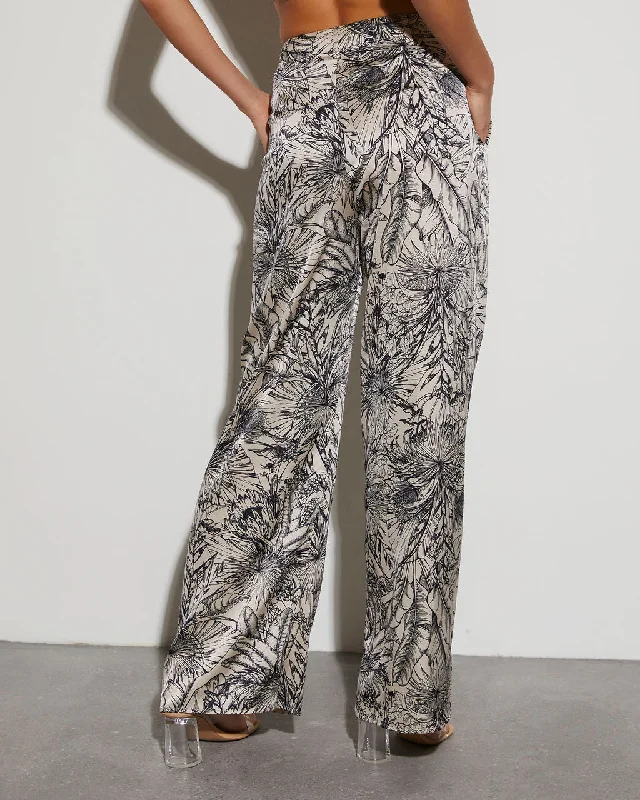 Kaia Tropical Satin Trousers