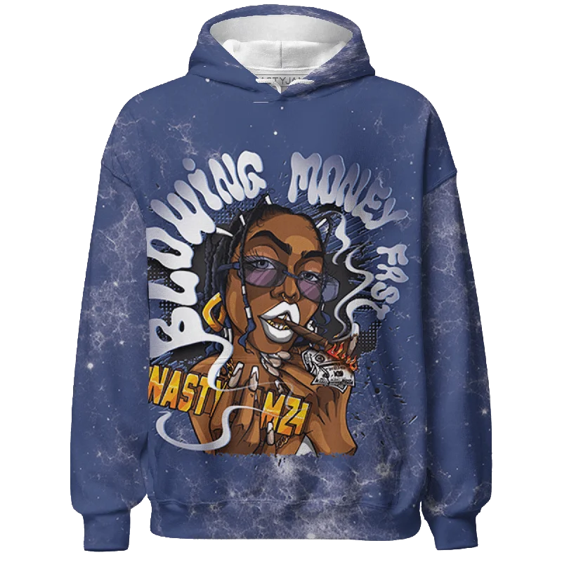 NastyJamz Midnight Navy 5s Hoodie Match Blowing Money Fast Girl 3D All-Over Print