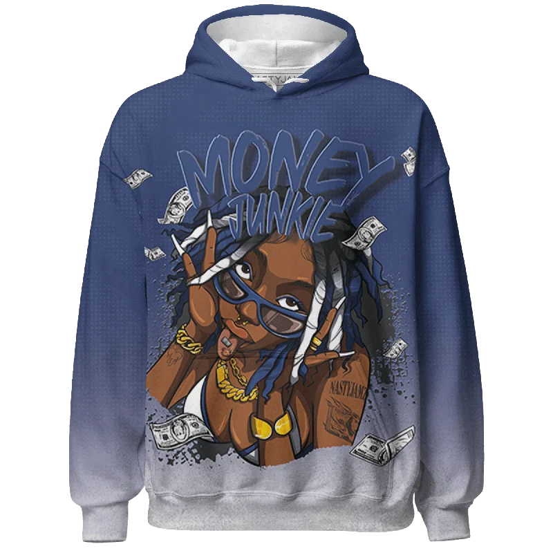 NastyJamz Midnight Navy 5s Hoodie Match Money Junkie 3D All-Over Print