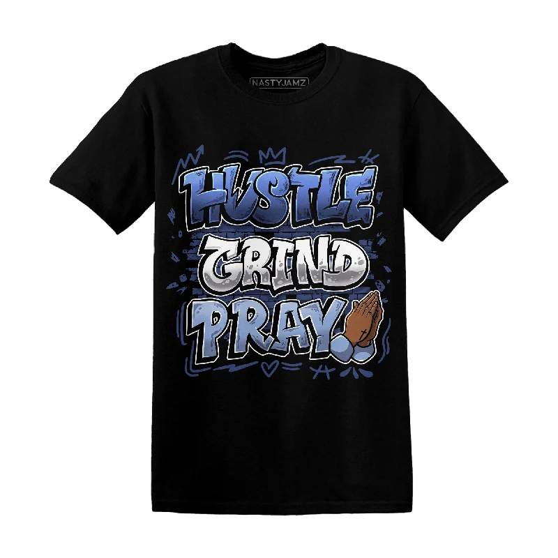 NastyJamz Midnight Navy 5s T Shirt Match Hustle Grind Pray