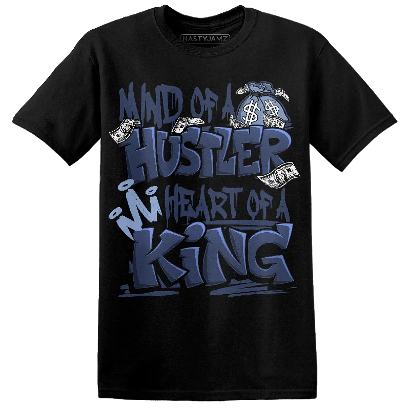 NastyJamz Midnight Navy 5s T Shirt Match Hustler Heart King