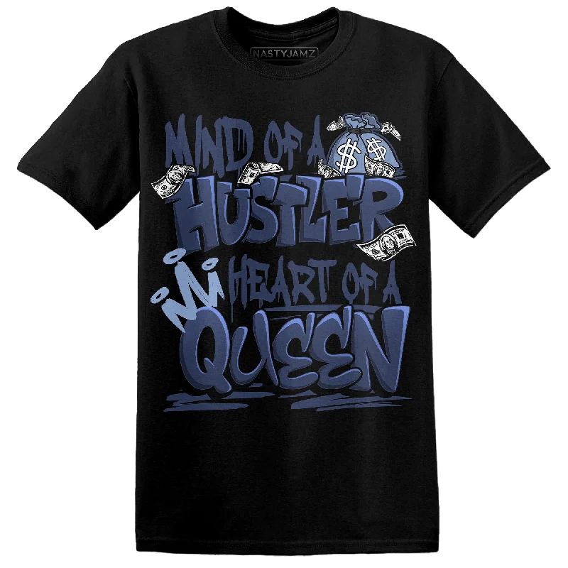 NastyJamz Midnight Navy 5s T Shirt Match Hustler Heart Queen