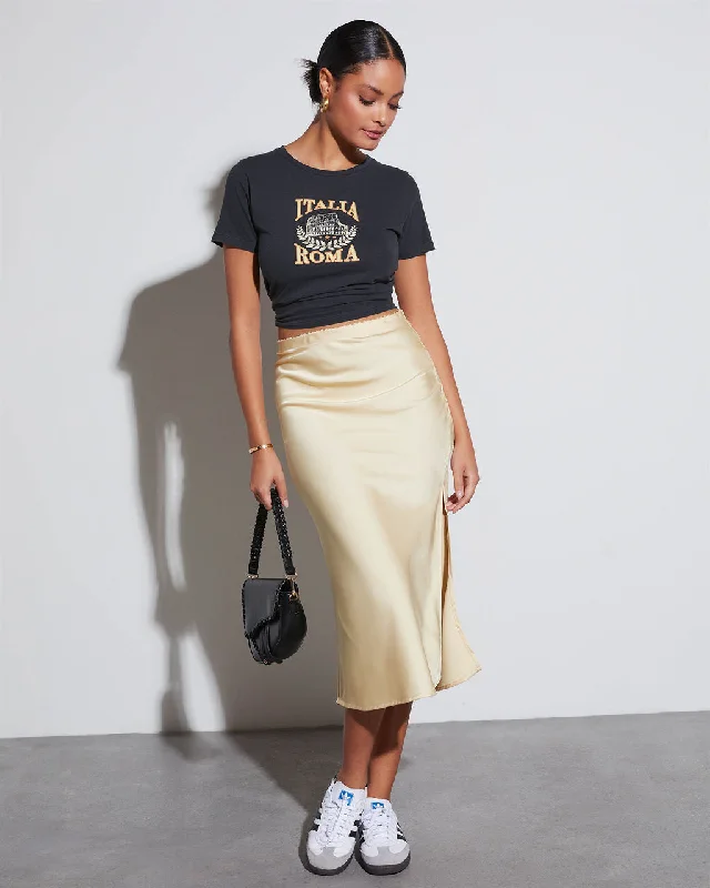 Miranda Satin Midi Skirt