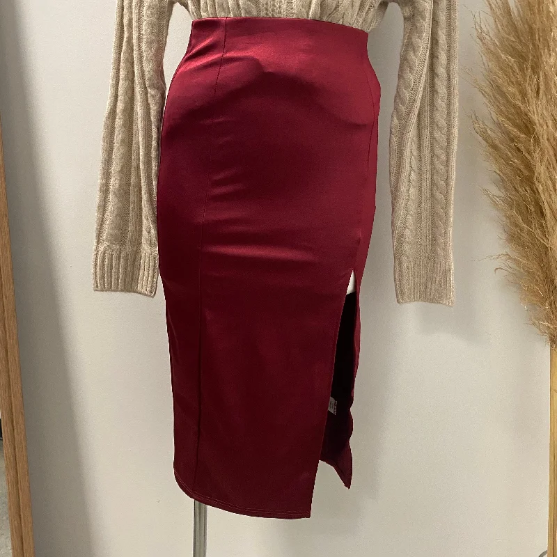 Sabrina Mid Skirt -Burgundy