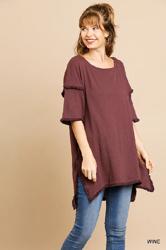 High Low Tunic w/Fringed Hems