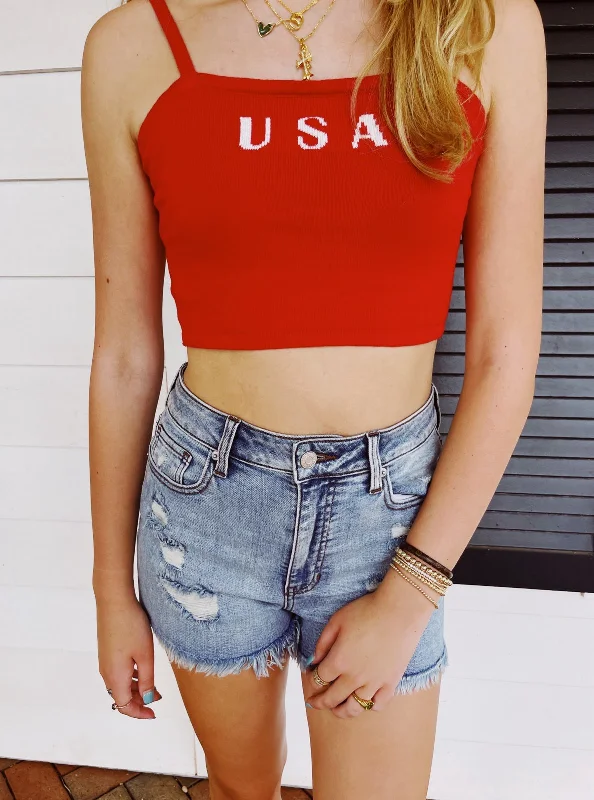 USA Tank Top - Red