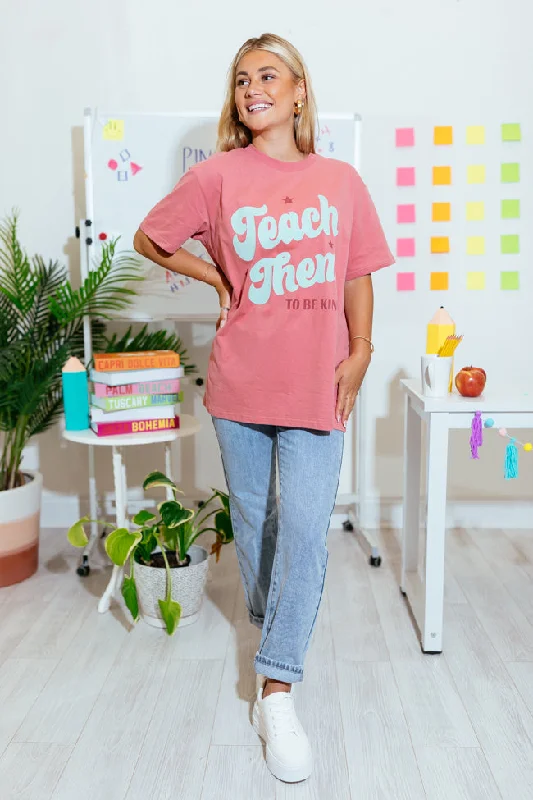 Teach Them To Be Kind Brick Oversized Graphic Tee