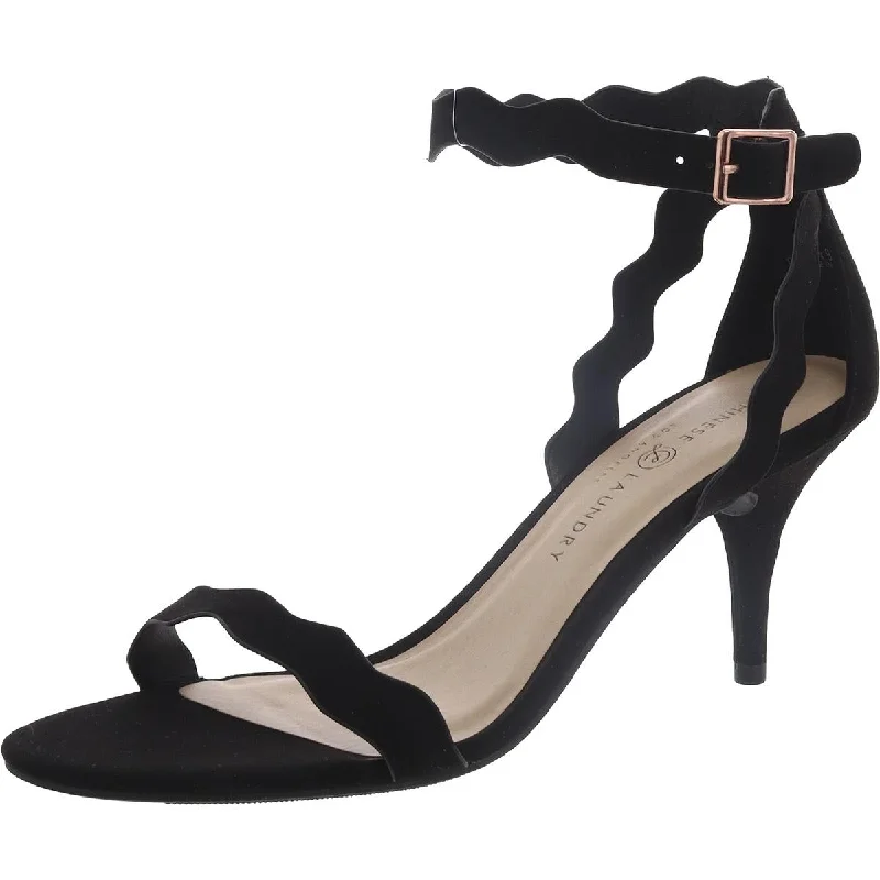 Womens Velour Ankle Strap Heels