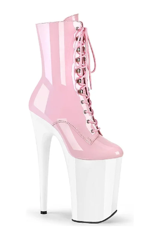 INFINITY-1020 Pink Patent Ankle Boot