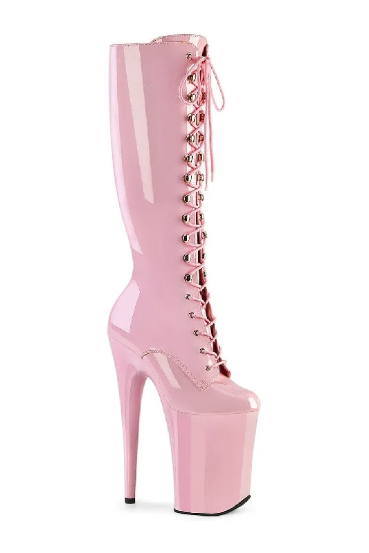 INFINITY-2020 Pink Patent Knee Boot