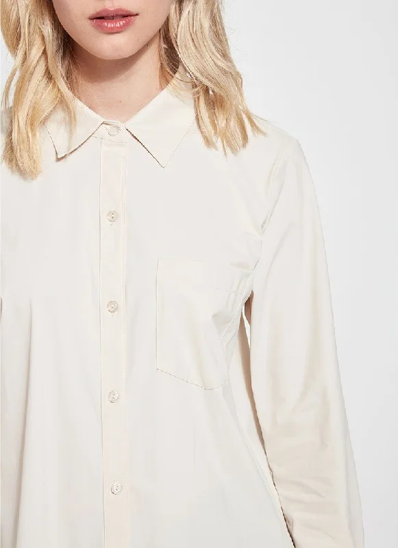 Online Exclusive | Lysse Schiffer Button Down Dress Shirt in Oyster (Ivory)