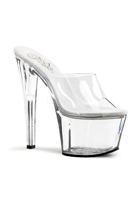 SKY-301 Platform Sandal  | Clear Vinyl