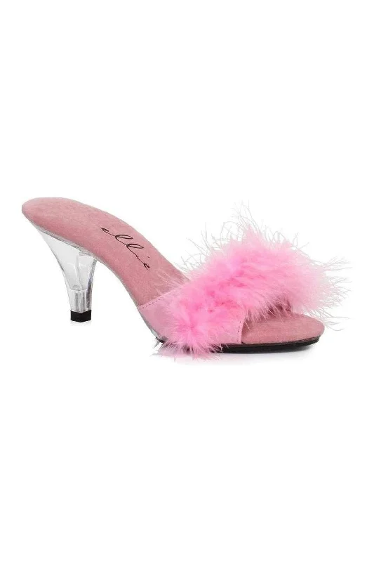 305-SASHA Marabou  | Pink Genuine Satin