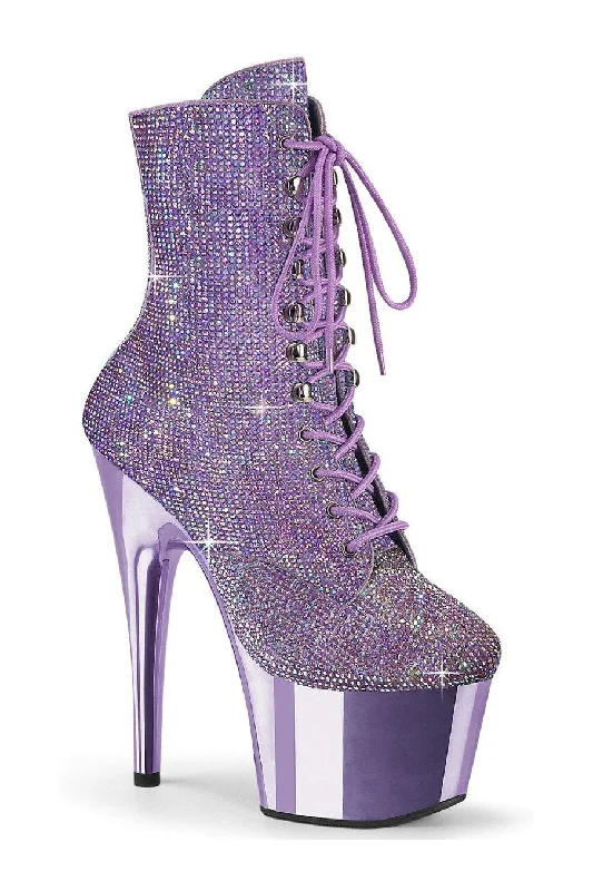 ADORE-1020CHRS Ankle Boot | Purple Faux Suede