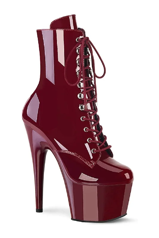 ADORE-1020 Burgundy Patent Ankle Boot