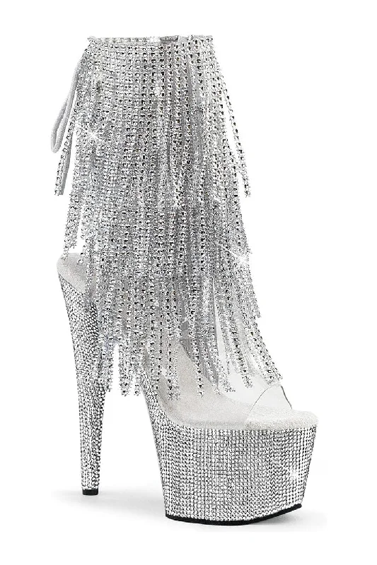 BEJEWELED-1017RSF-7 Clear Vinyl Ankle Boot