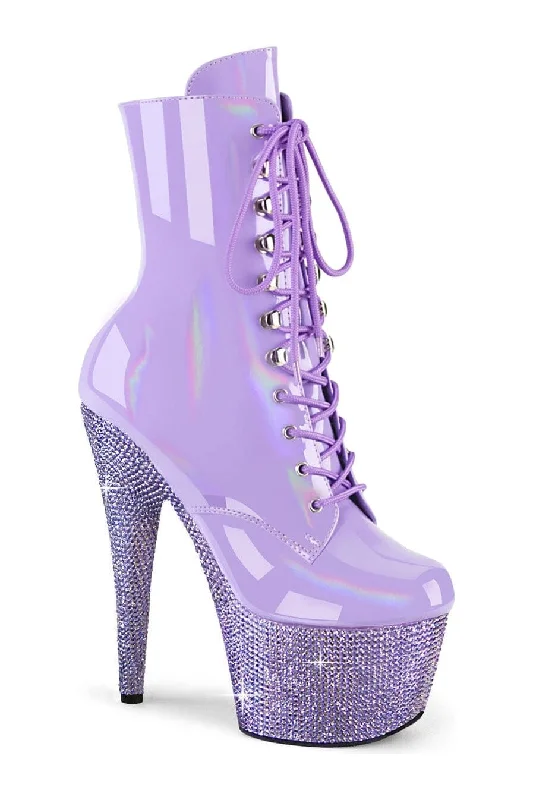 BEJEWELED-1020-7 Purple Patent Ankle Boot