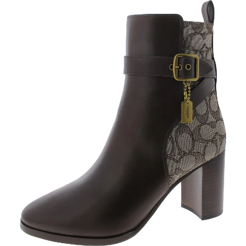 Olivia Jacquard Womens Faux Leather Ankle Boots