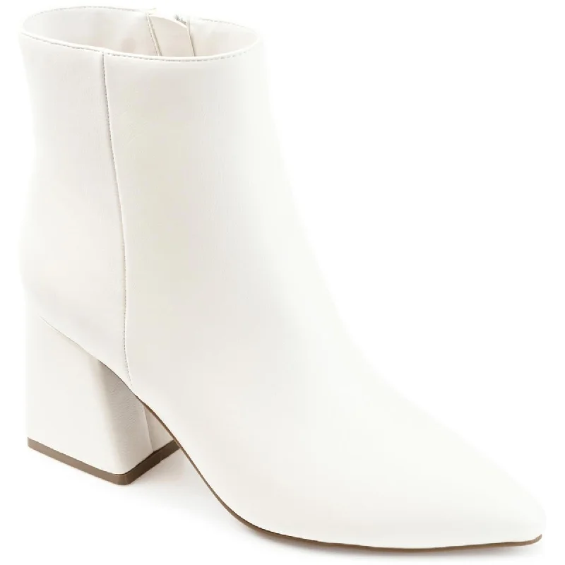 Womens Faux Leather Ankle Boots