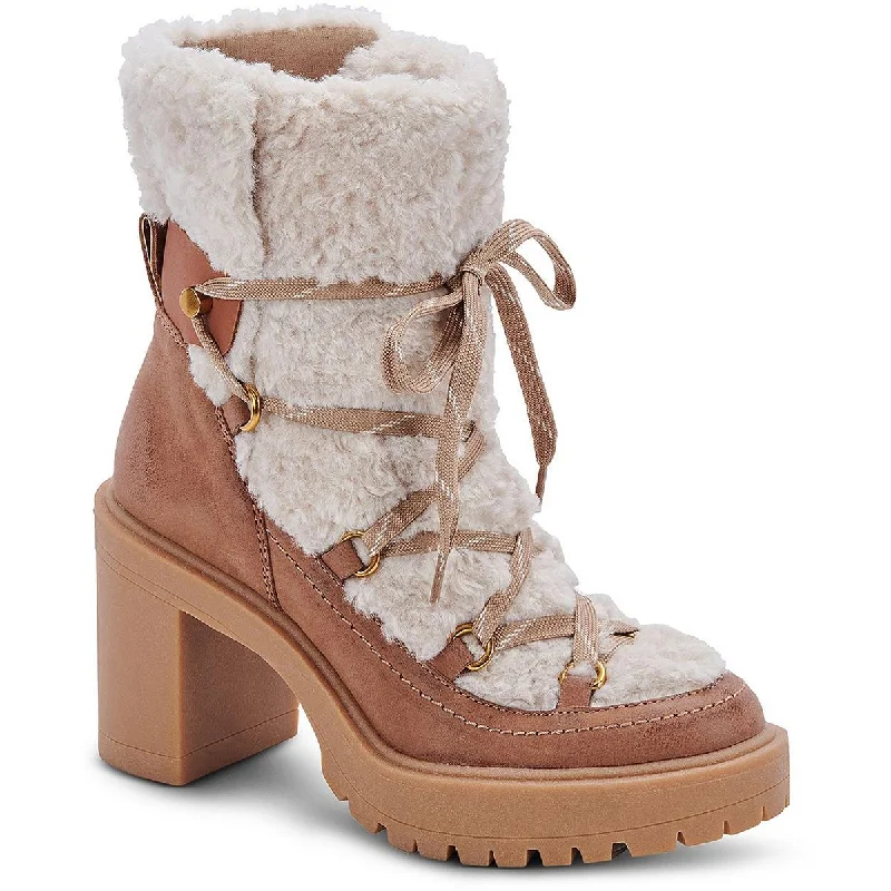 Celtic Womens Faux Fur WInter Block Heels