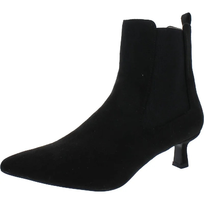 Womens Faux Suede Pull On Ankle Boots