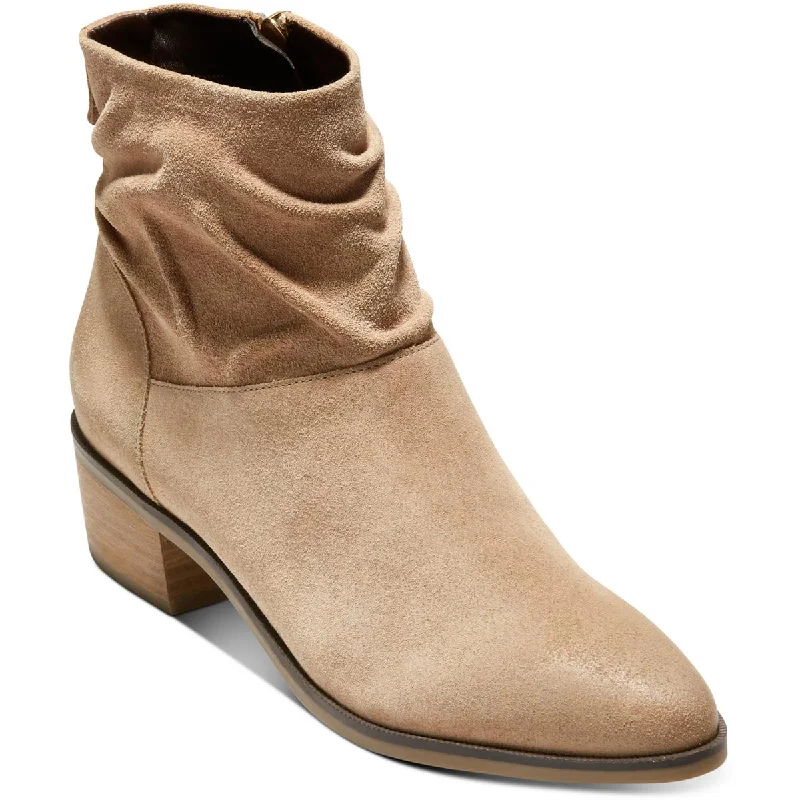 MAPLE BOOTIES Womens Faux Suede Pointed Toe Ankle Boots