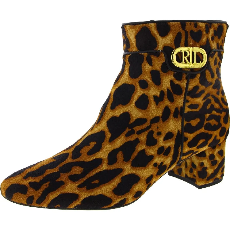 Wynne III Womens Leopard Logo Ankle Boots